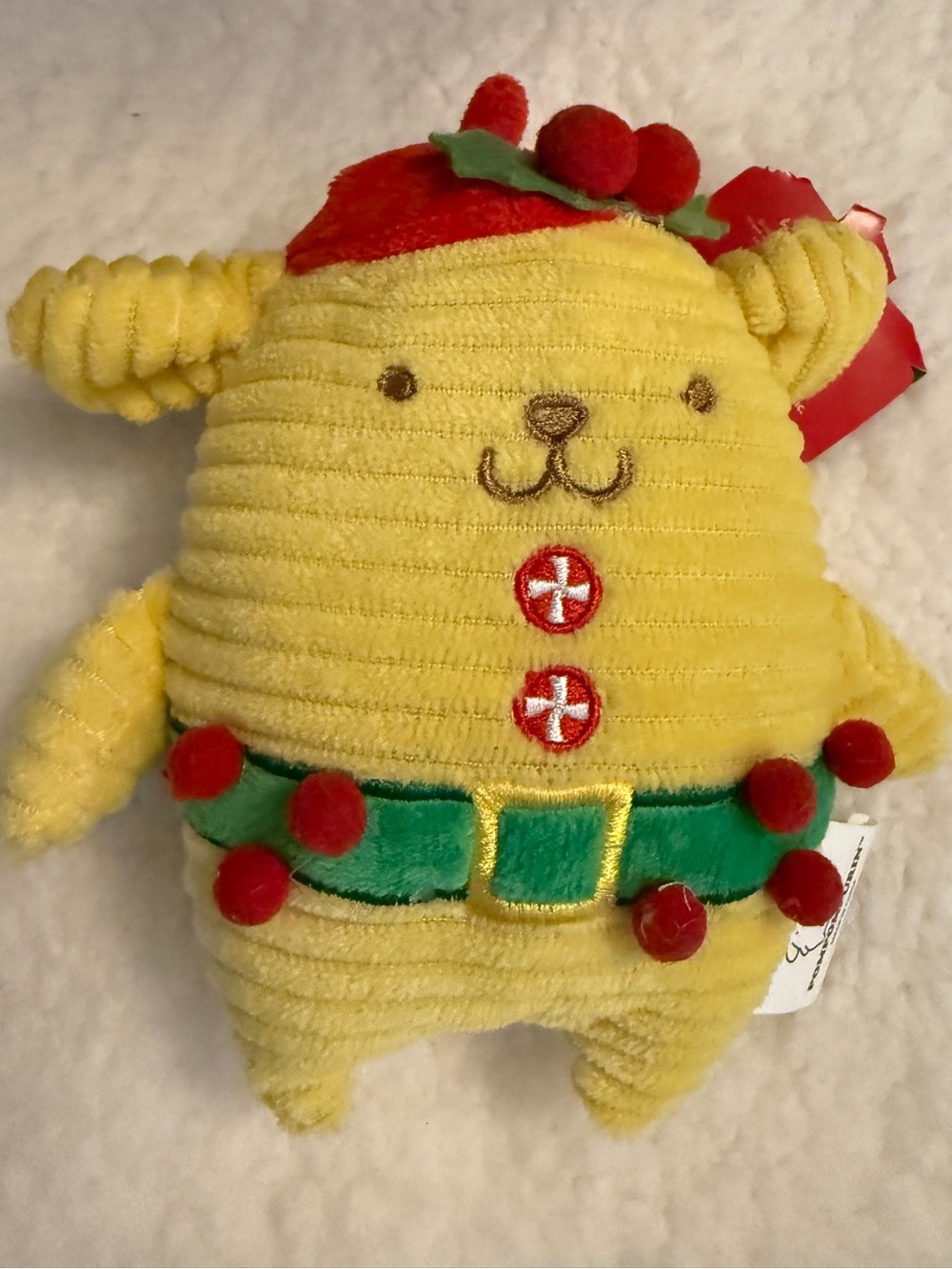 Sanrio pompompurin Plush Yellow Elf Stuffed Toy - Festive Yellow Soft Toy